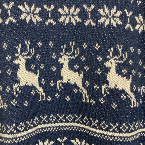 Christopher & Banks Blue Snowflake Reindeer Sweater - Picture 5 of 11